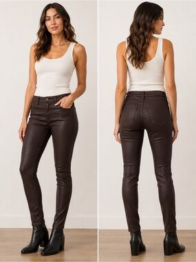 Jen 7 (7 FAM) Women’s Brown Coated Skinny Jeans